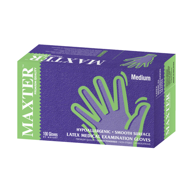 MAXTER POWDERED LATEX GLOVES